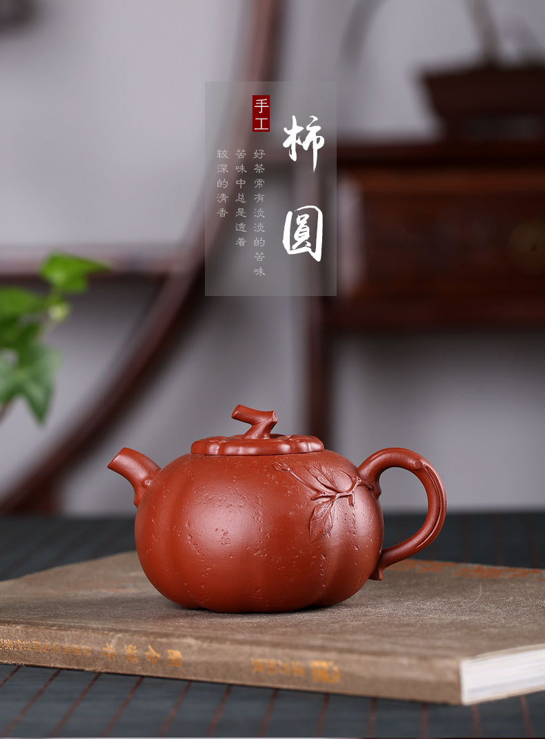 储立强大师壶茶壶紫砂壶柿圆壶200cc