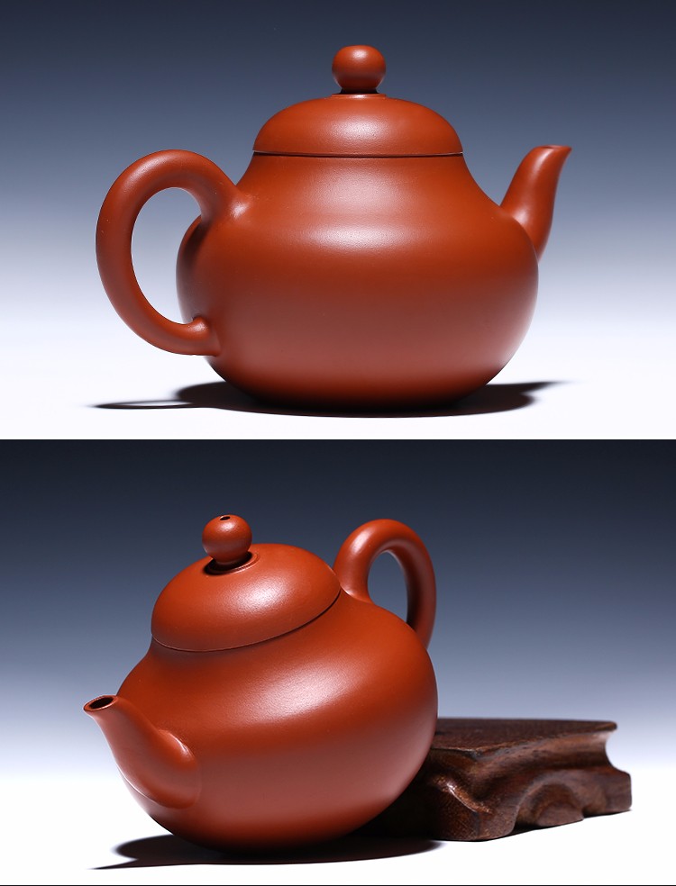宜兴名家紫砂壶纯手工原矿朱泥思婷壶
