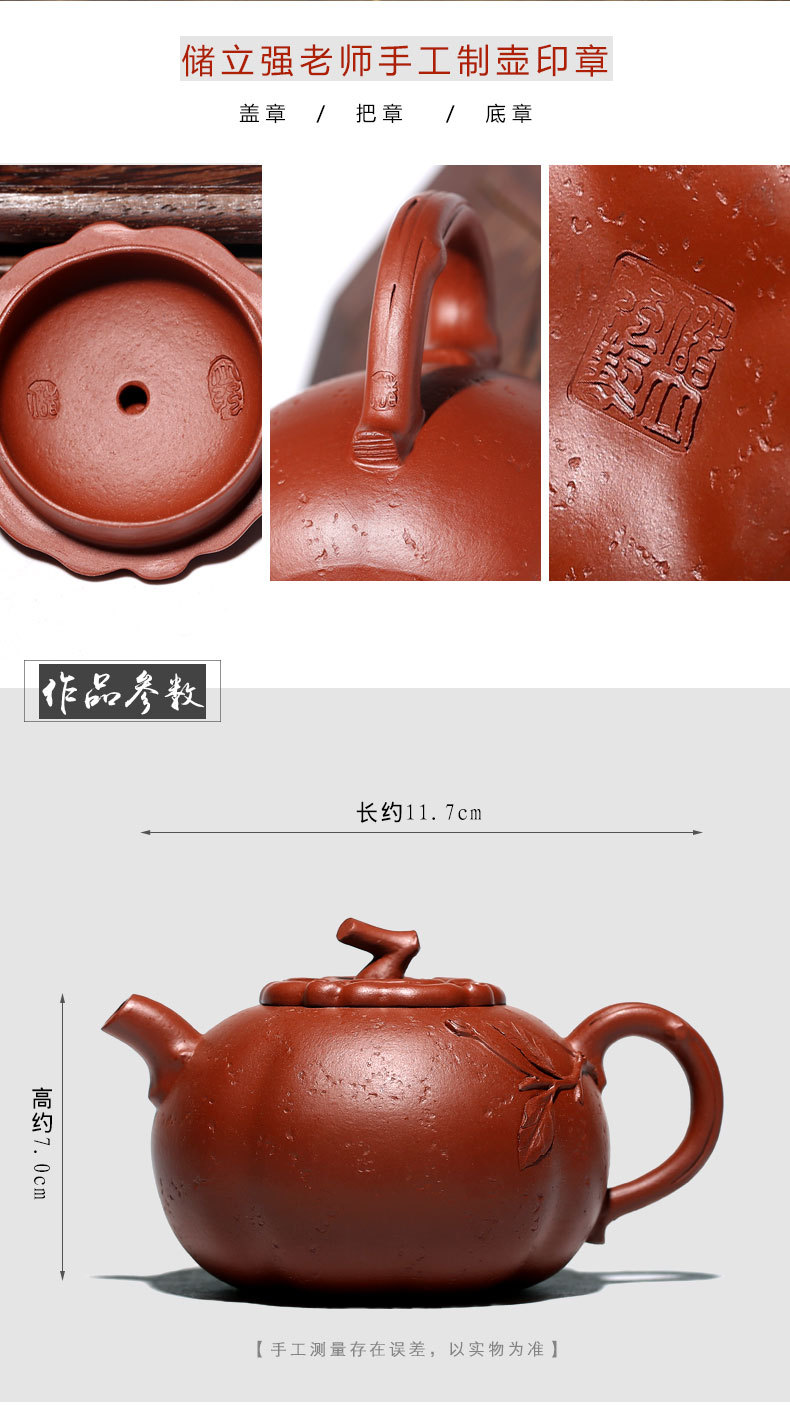 储立强大师壶茶壶紫砂壶柿圆壶200cc