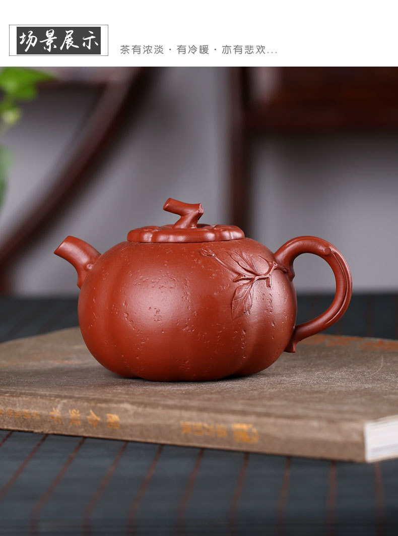 储立强大师壶茶壶紫砂壶柿圆壶200cc