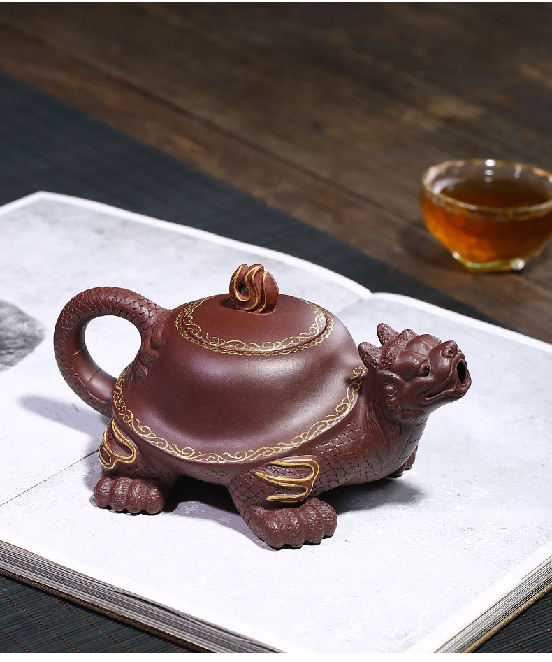 【常月红】大师壶茶壶-紫砂壶-龙龟壶